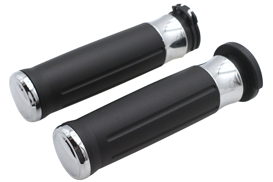 Black Grip Set with Chrome End Caps