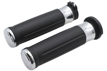 Black Grip Set with Chrome End Caps