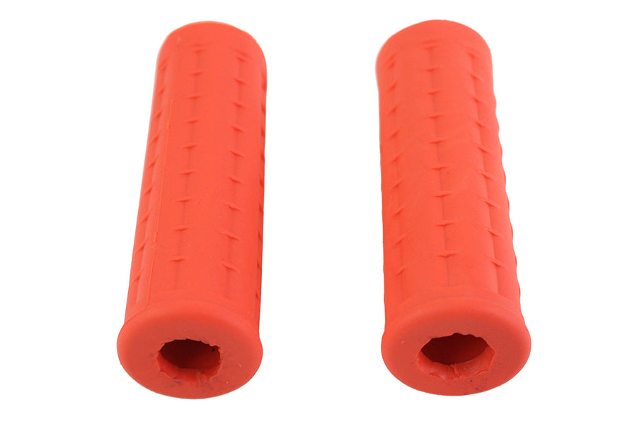 Replica Waffle Handlebar Grip Set with Plug Hole Orange