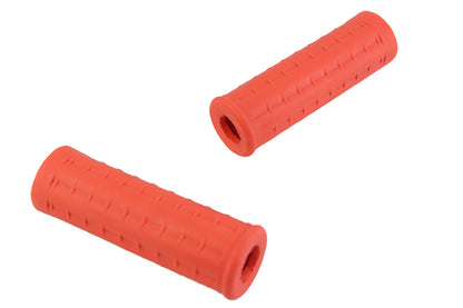Replica Waffle Handlebar Grip Set with Plug Hole Orange
