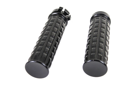 Black Grained Style Handlebar Grip Set