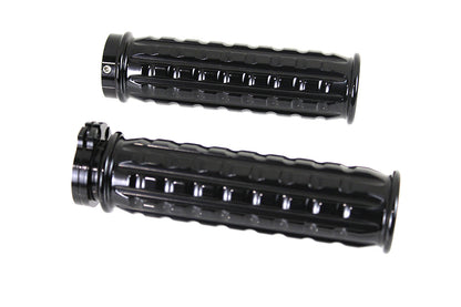 Black Grained Style Handlebar Grip Set