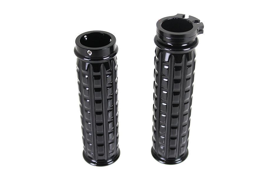 Black Grained Style Handlebar Grip Set