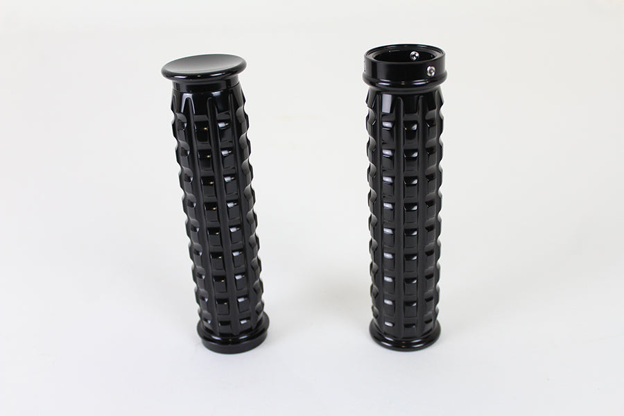 Black Grained Style Handlebar Grip Set