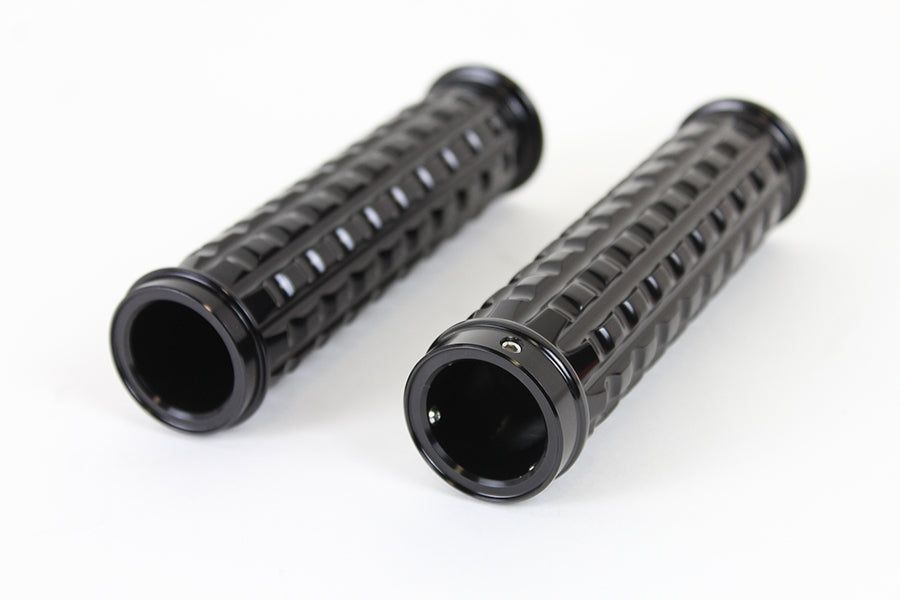 Black Grained Style Handlebar Grip Set