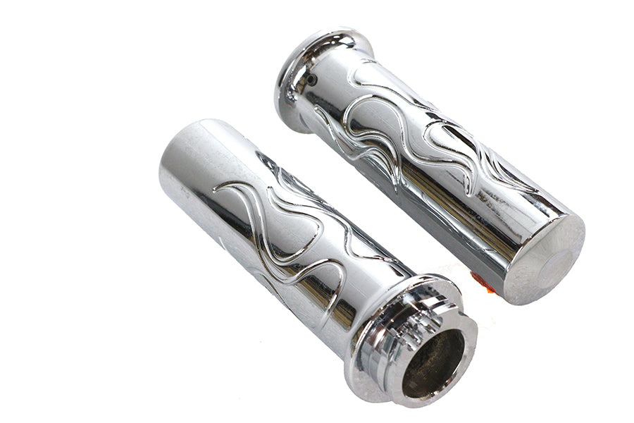 Billet Flanged Flame Style Grip Set
