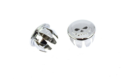 Skull Handlebar End Plug Set Chrome