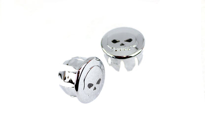 Skull Handlebar End Plug Set Chrome