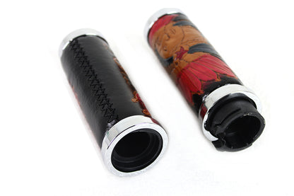 Indian Grip Set with Chrome Ends