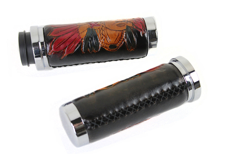 Indian Throttle By Wire Grip Set with Chrome Ends