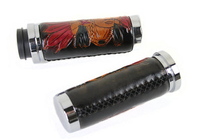 Indian Throttle By Wire Grip Set with Chrome Ends