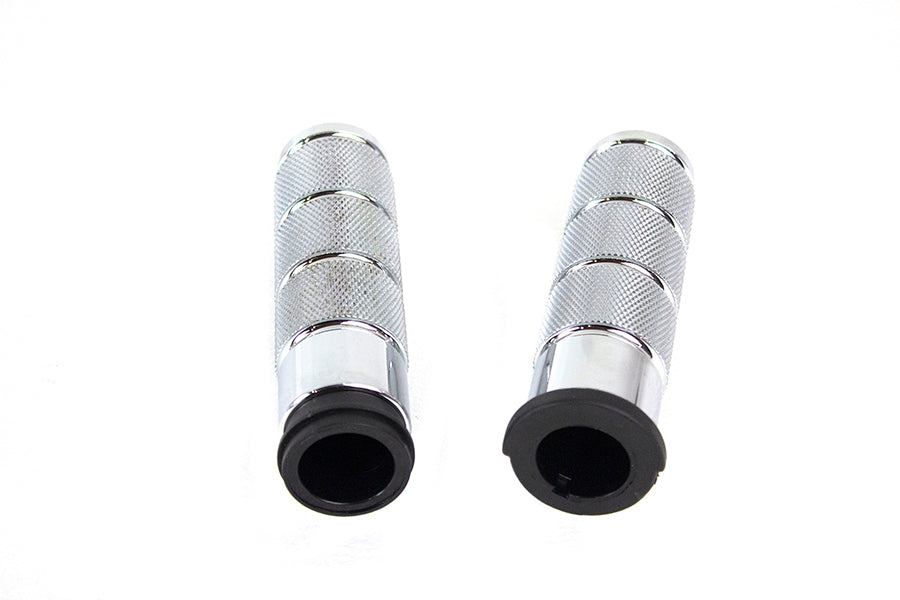Chrome Retro Throttle by Wire Grip Set