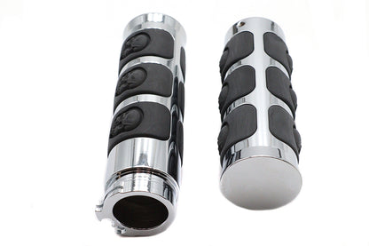 Chrome Band Style Skull Grip Set