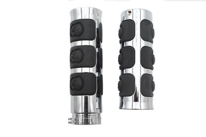 Chrome Band Style Skull Grip Set