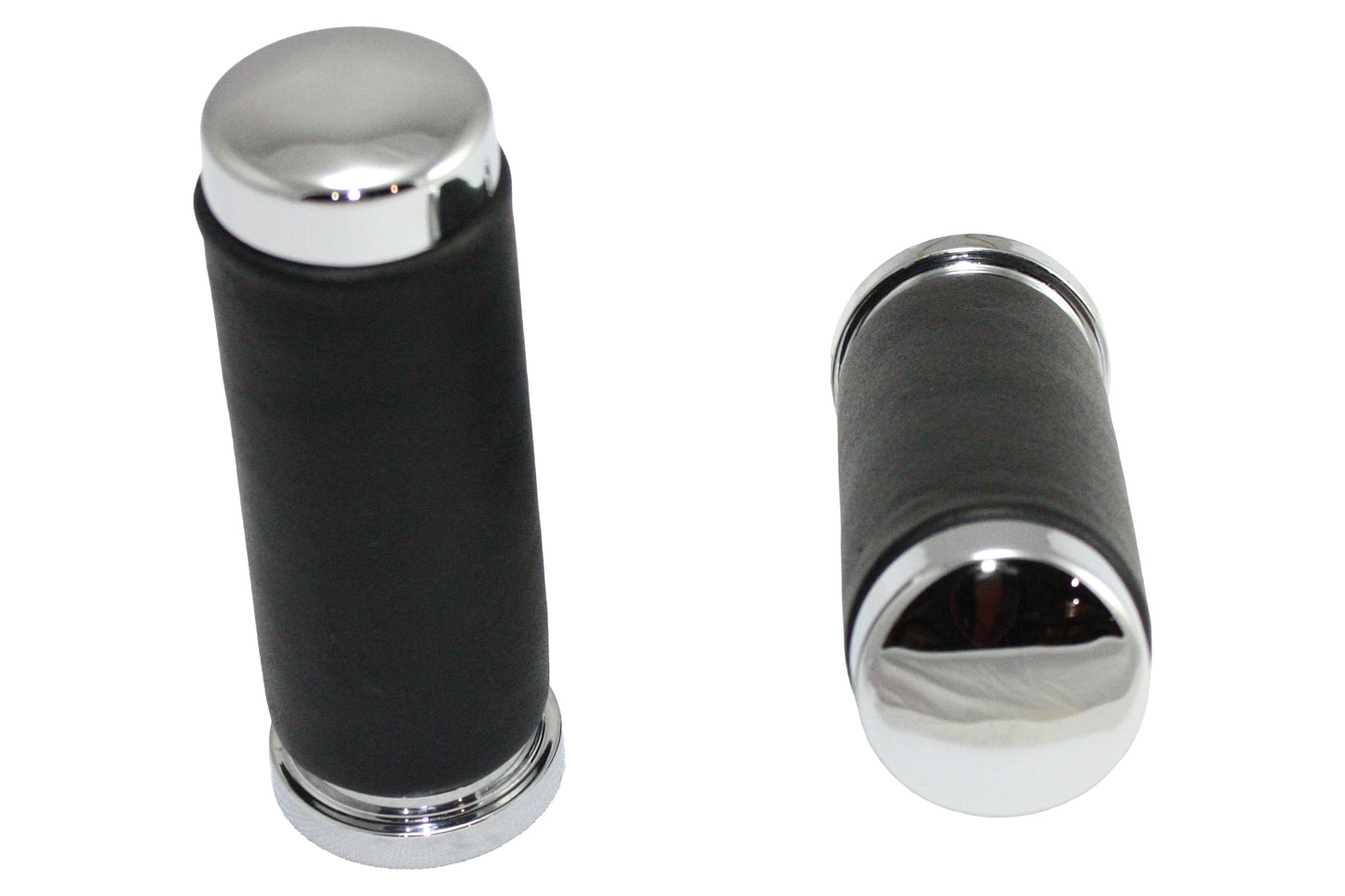 Black Leather Grip Set with Smooth End Caps