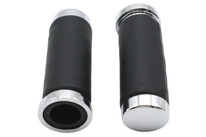 Black Leather Grip Set with Smooth End Caps