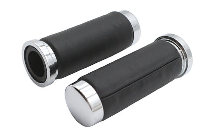 Black Leather Grip Set with Smooth End Caps