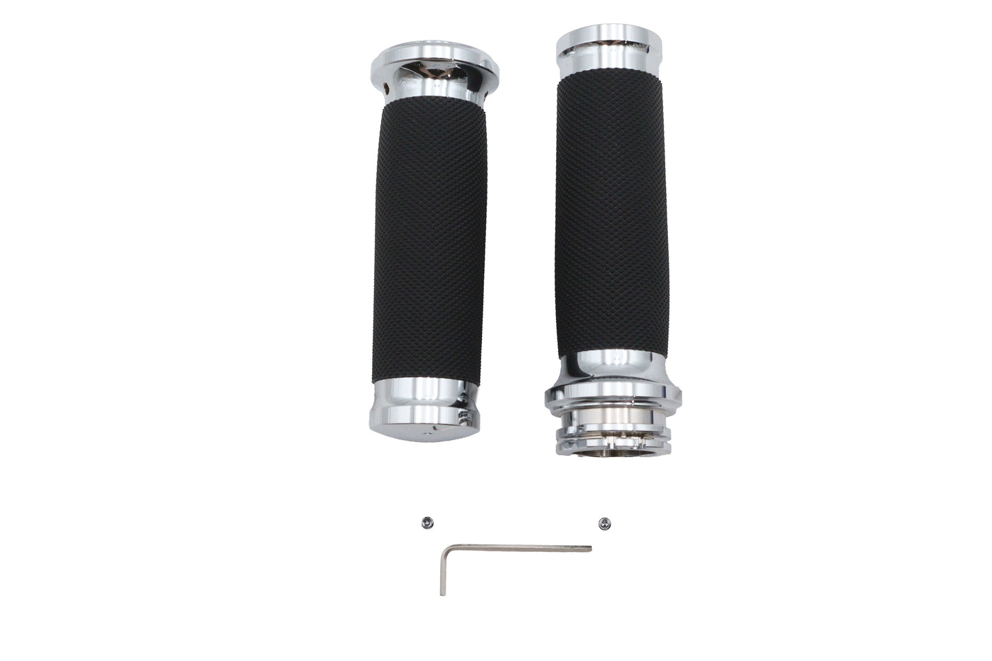 Ultima Black Grip Set with Chrome End Caps
