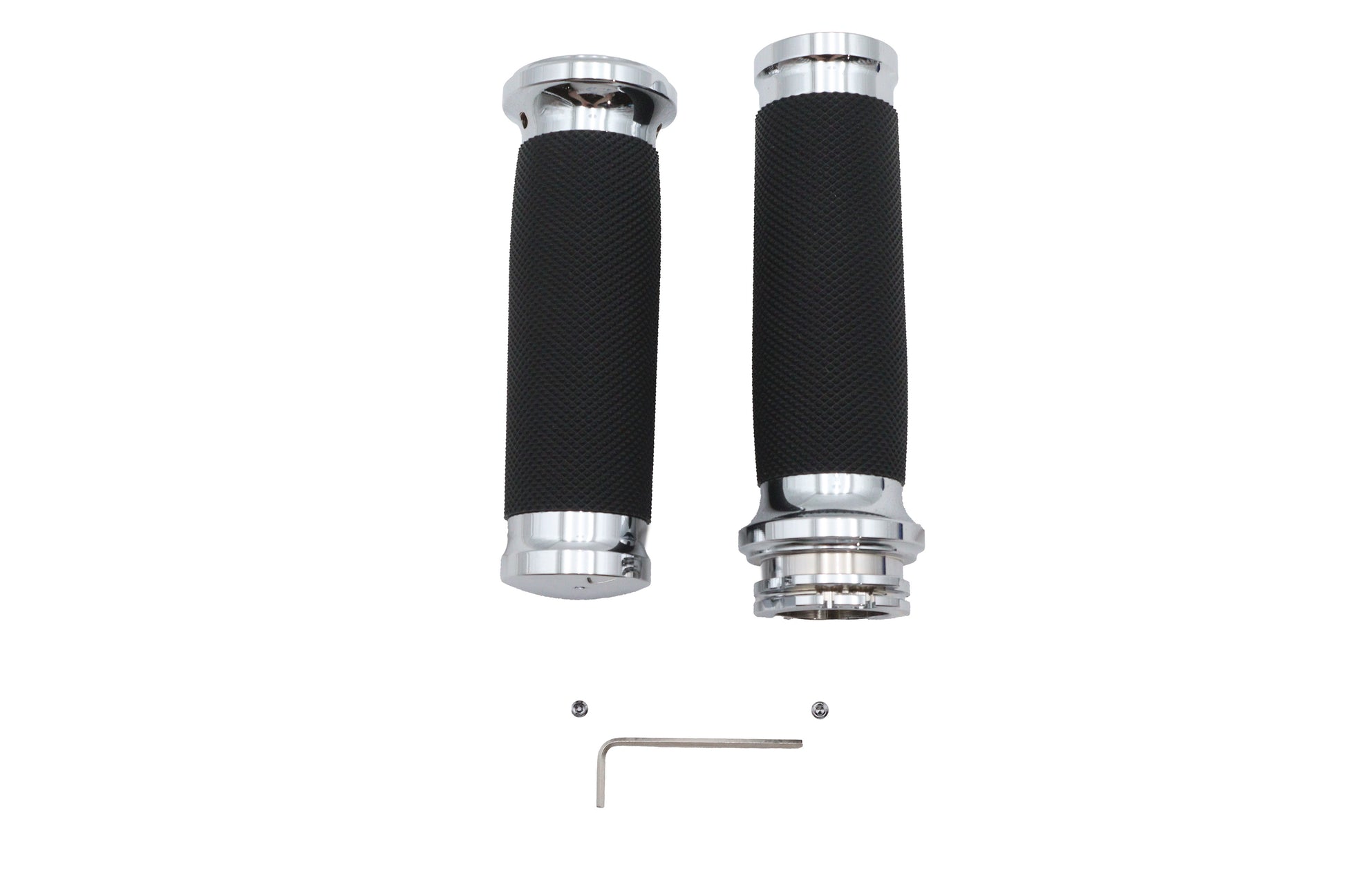 Ultima Black Grip Set with Chrome End Caps