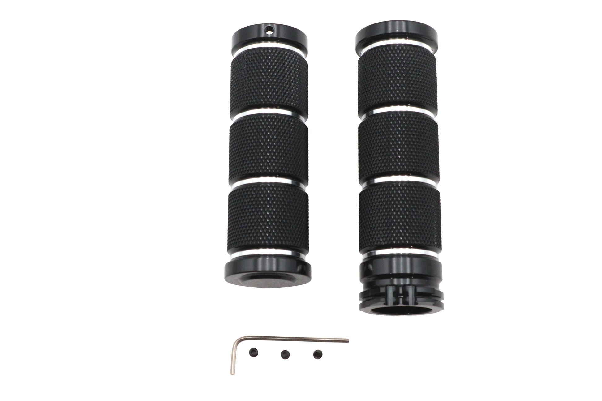 Billet Black Knurled Grip Set