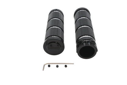 Billet Black Knurled Grip Set