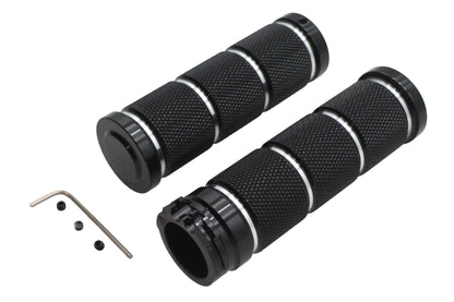 Billet Black Knurled Grip Set