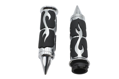 Ultima Spiked Flame Grip Set Chrome