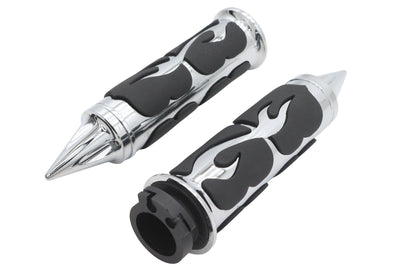 Ultima Spiked Flame Grip Set Chrome