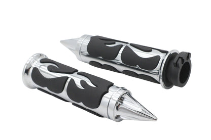 Ultima Spiked Flame Grip Set Chrome