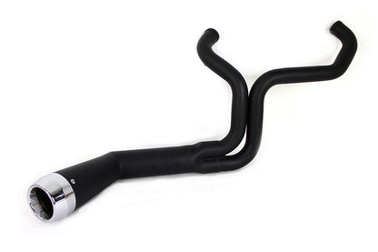 FLT Offset Megaphone 2:1 1-3/4  Exhaust Black with Chrome