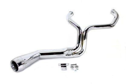FLT Offset Megaphone 2:1 1-3/4 Exhaust Chrome with Chrome