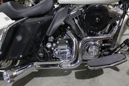 FLT Offset Megaphone 2:1 1-3/4 Exhaust Chrome with Chrome