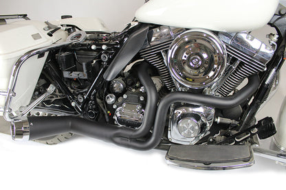 FLT Offset Megaphone 2:1 Exhaust Black with Chrome Tip