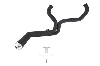 FLT Offset Megaphone 2:1 Exhaust Black with Chrome Tip