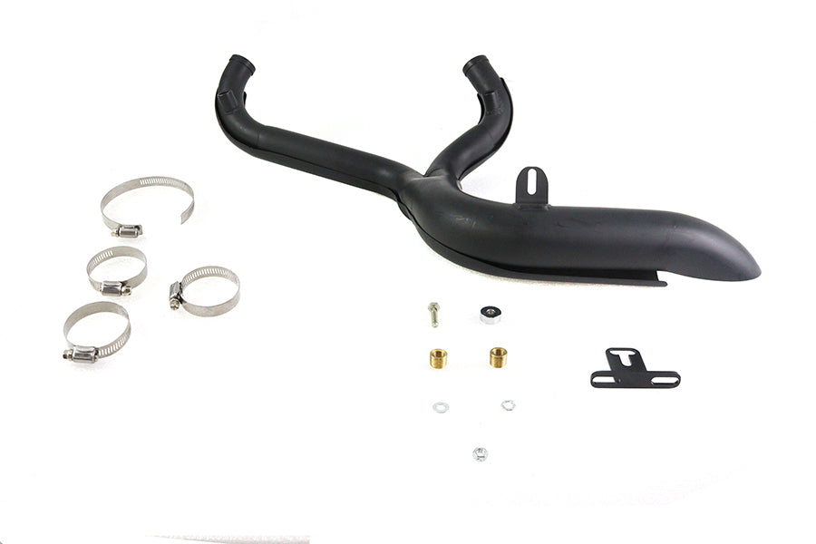 2 into 1 Exhaust Header Set Black