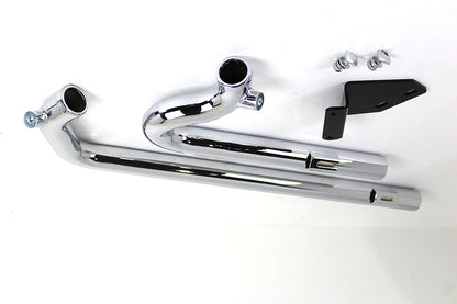 Exhaust Drag Pipe Set Chrome Shotgun Style