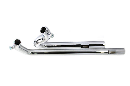 Exhaust Drag Pipe Set Chrome Shotgun Style