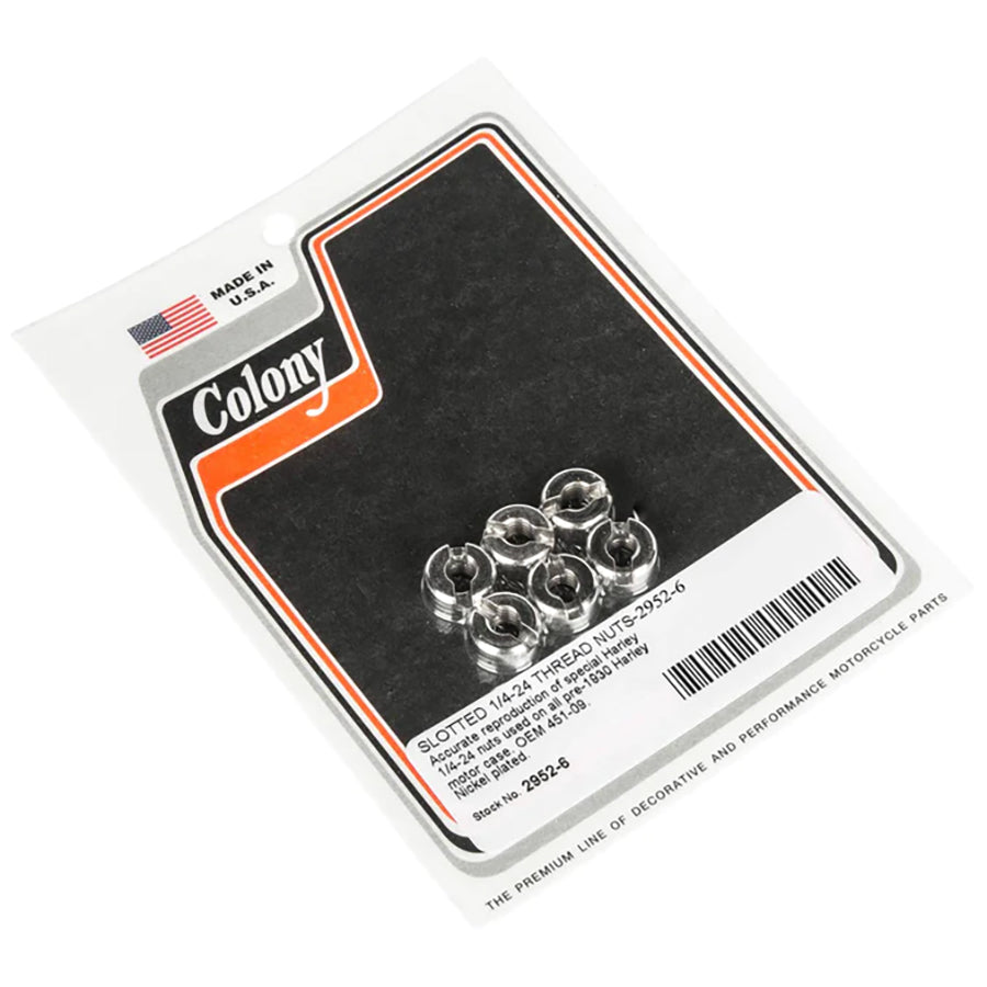 Slotted 1/4- 24 Thread Nut