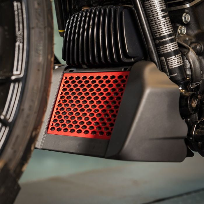 HOGWORKZ® Red Anodized Oil Cooler Grill Guard for Harley® Touring