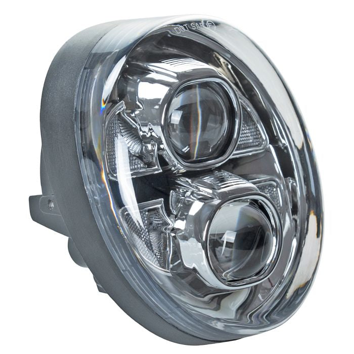 Harley® Breakout LED Chrome Headlight from HOGWORKZ angle