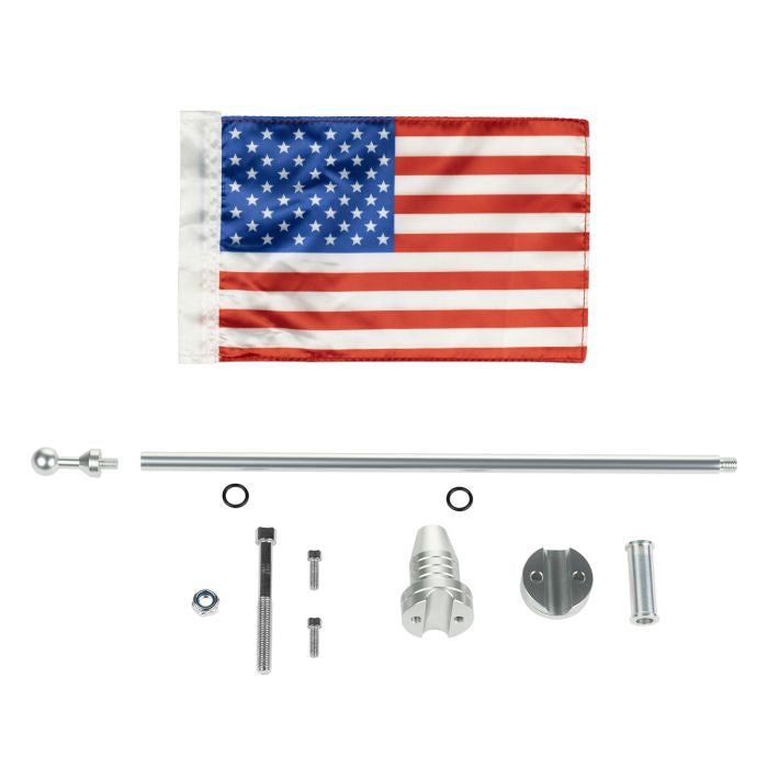 Chrome USA Flag / Pole with Luggage Rack Mount for Harley-Davidson® from HOGWORKZ