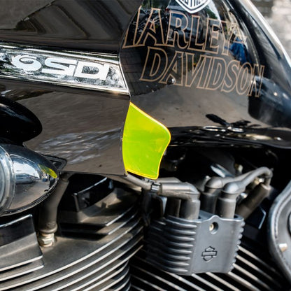 low rider st fairing wind deflectors yellow on bike