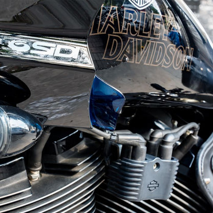 low rider st fairing wind deflectors blue on bike