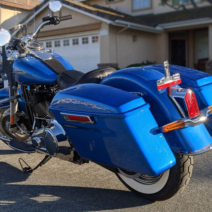 Daytona Blue Pearl Standard Saddlebag Conversion Kit w/ Black Hardware fits Harley® Softail '84-'17