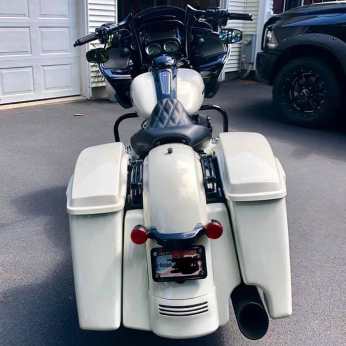 Color Matched 2-Into-1 Extended 4" Stretched Saddlebags for Harley® Touring '94-'13