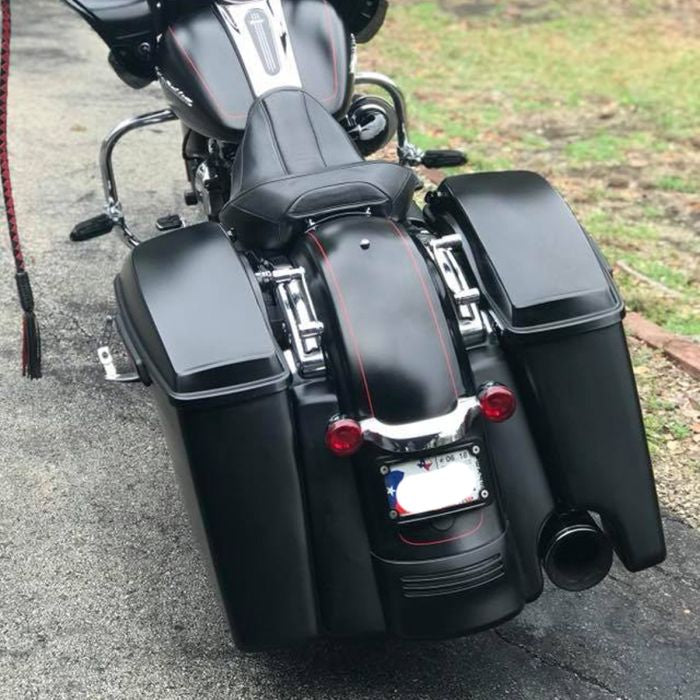 Color Matched 2-Into-1 Extended 4" Stretched Saddlebags for Harley® Touring '94-'13