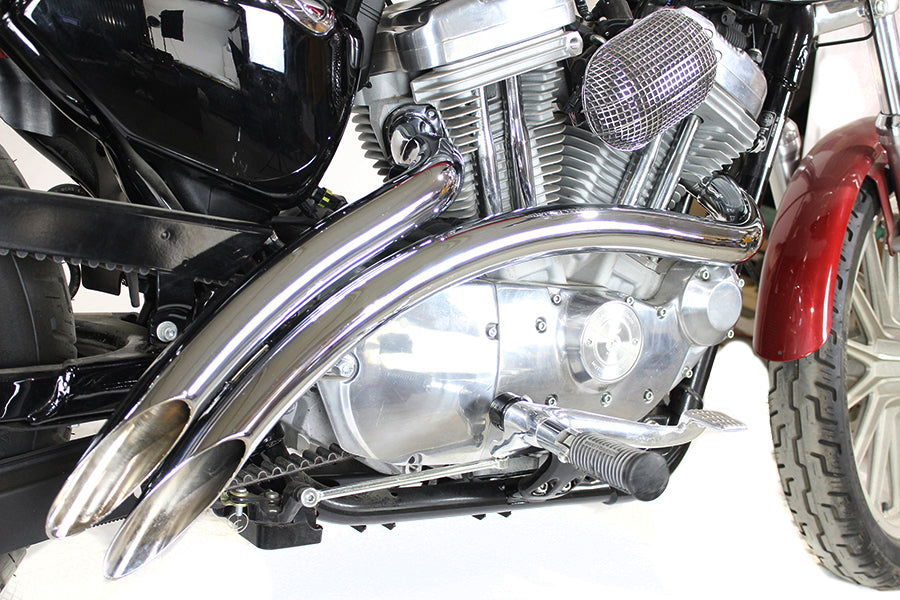 Curved Radius Exhaust Header Set Chrome