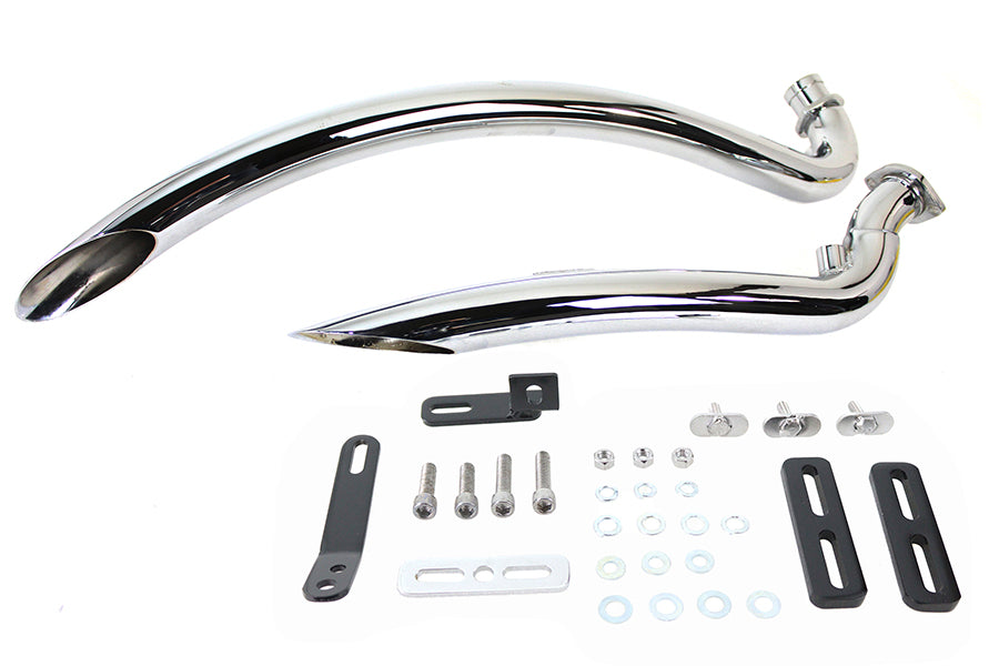 Curved Radius Exhaust Header Set Chrome
