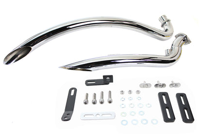 Curved Radius Exhaust Header Set Chrome