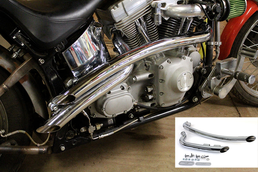 Curved Radius 2 Drag Pipe Set Chrome